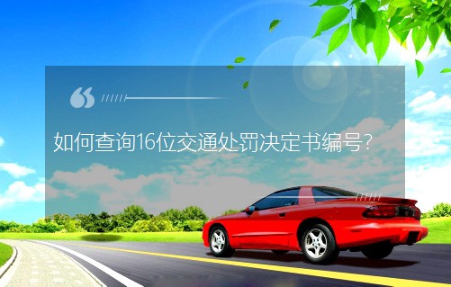 如何查詢16位交通處罰決定書編號？